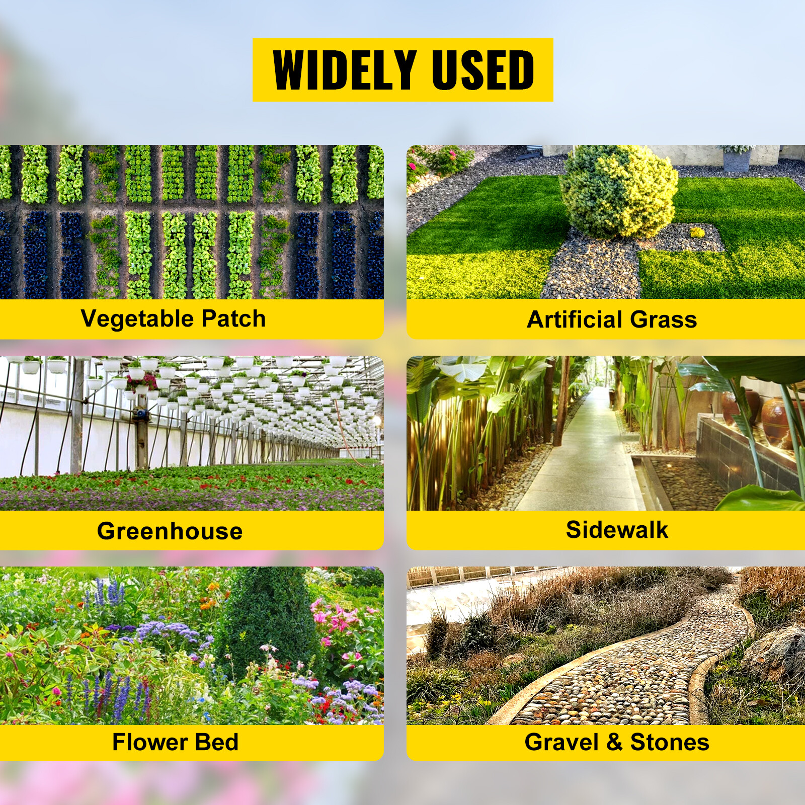 VEVOR 6.5'x330' Weed Barrier Landscape Fabric Ground Cover 3.2z PP Chemical-free