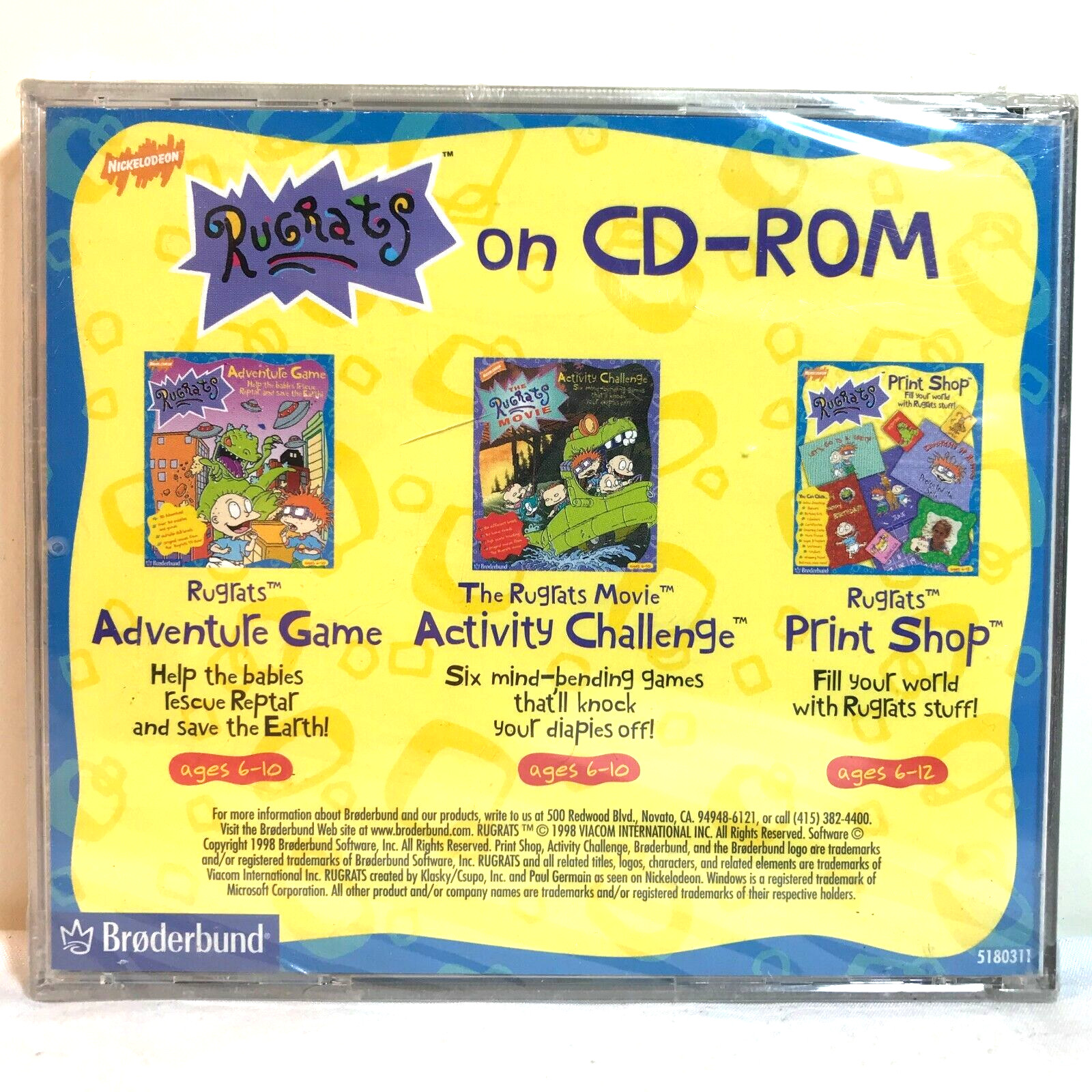 Vintage 90s Nickelodeon RUGRATS PRINT SHOP CD Rom - NEW