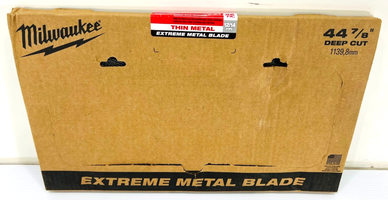 25PK Milwaukee 44-7/8" 12/14 TPI Deep Cut Band Saw Blade/Thin Metal 48-39-0615