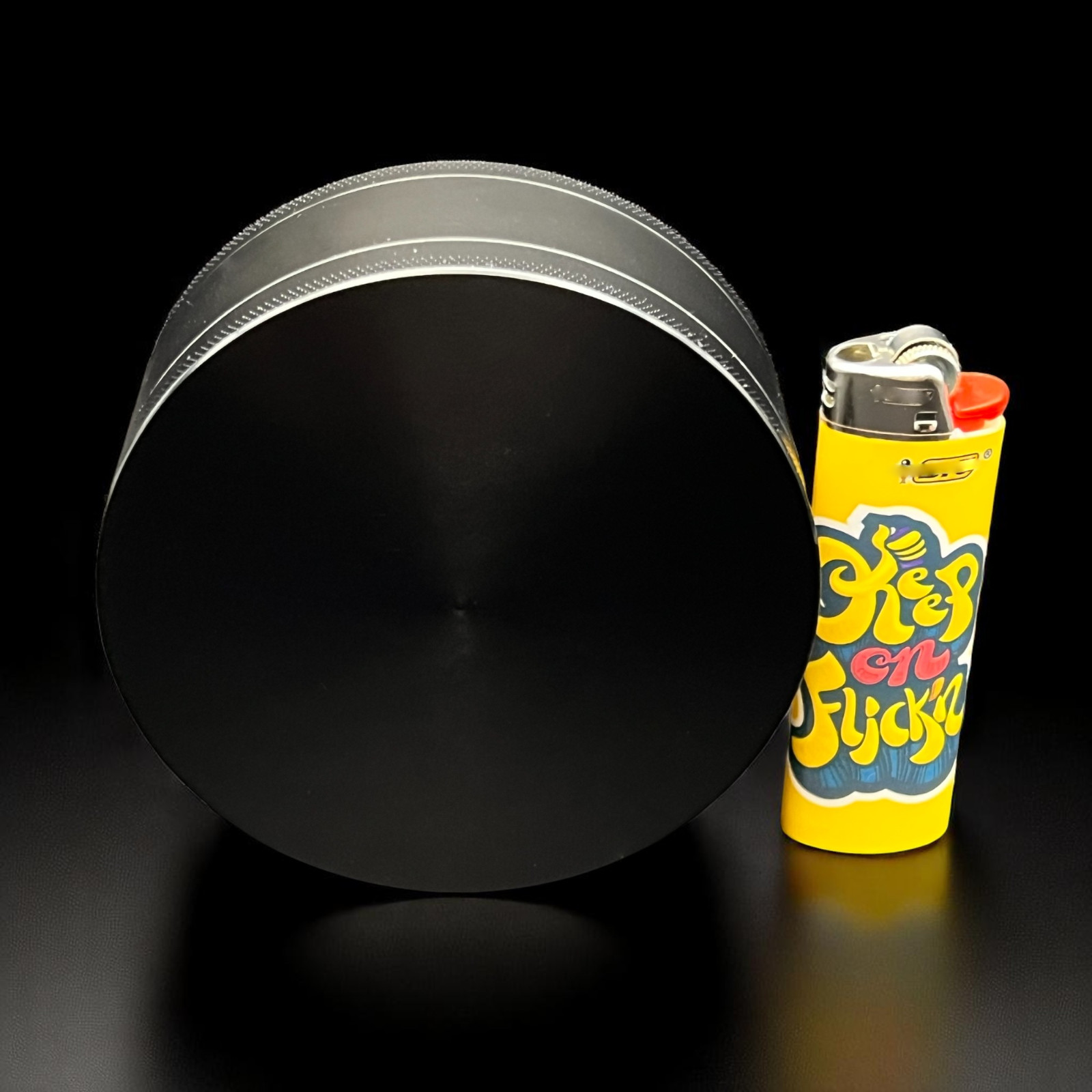 Extra Large Grinder 4 inch XL Herb & Spice, Tobacco Crusher 4 piece (Black)