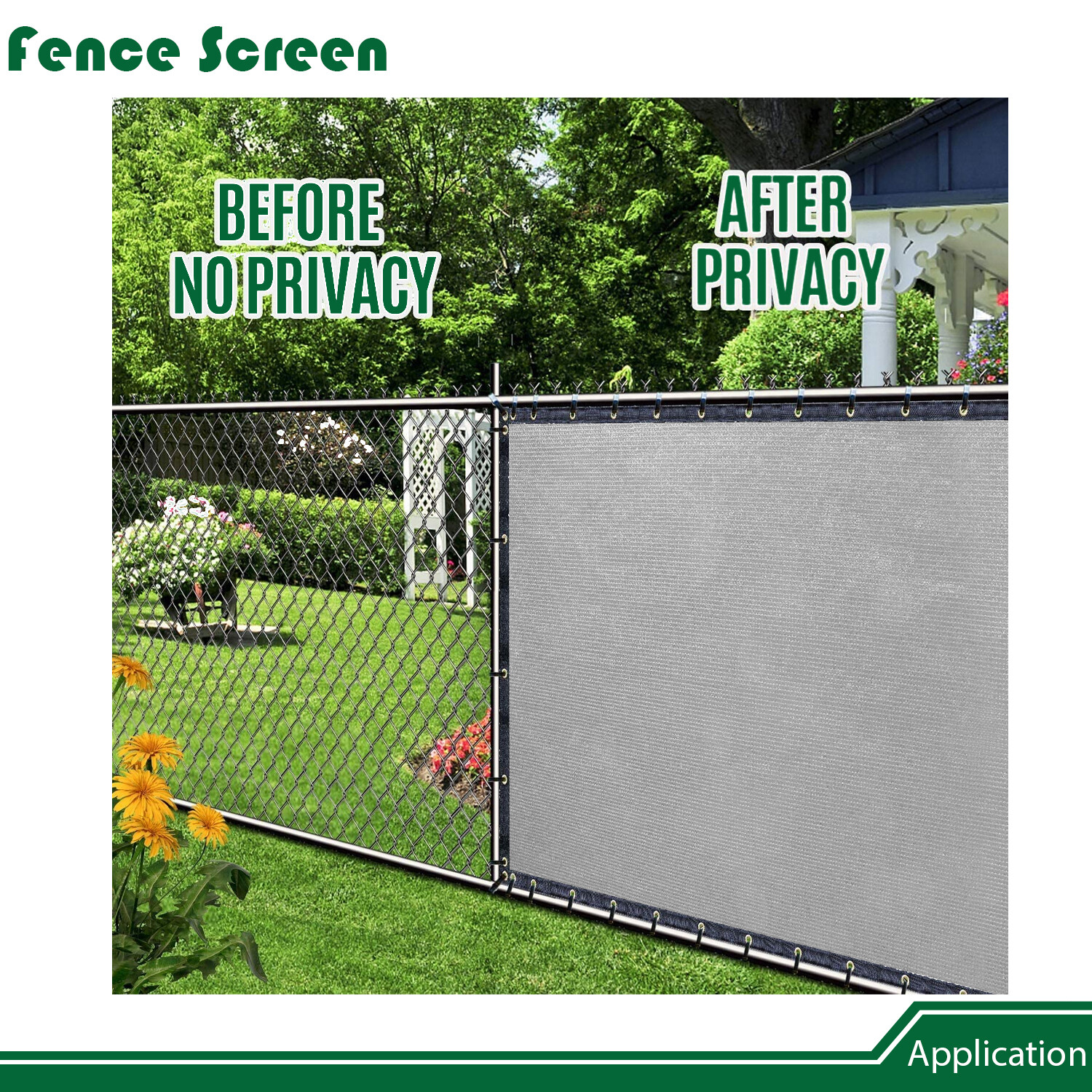 4' 5' 6' 8' tall Fence Privacy Screen Shade Cover Windscreen Mesh Garden-Grey