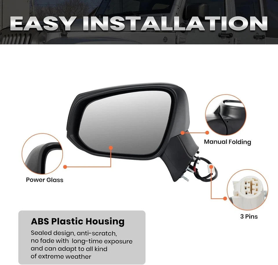 Left Driver Side Mirror Compatible with Toyota RAV4 2019 2020 2021 2022 2023 202