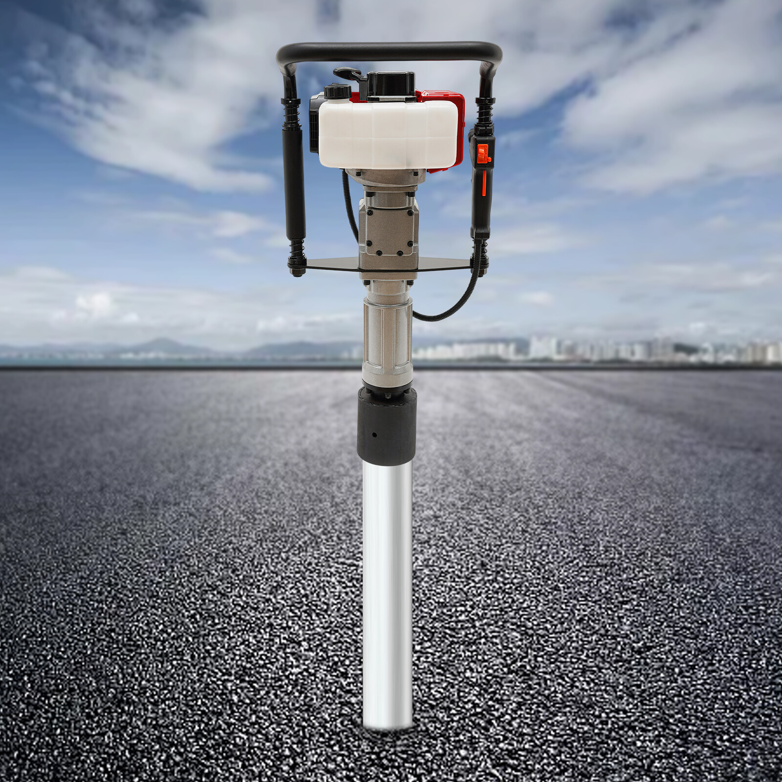 52CC Gas Powered T-Post Driver Fence Farm Push Pile Hand Pull Start Air Cooling