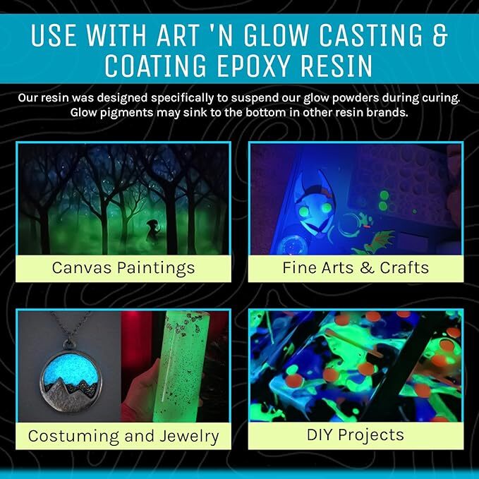 Glow in the Dark Powder, Strontium Aluminate, Phosphorescent Pigment- 14 Colors