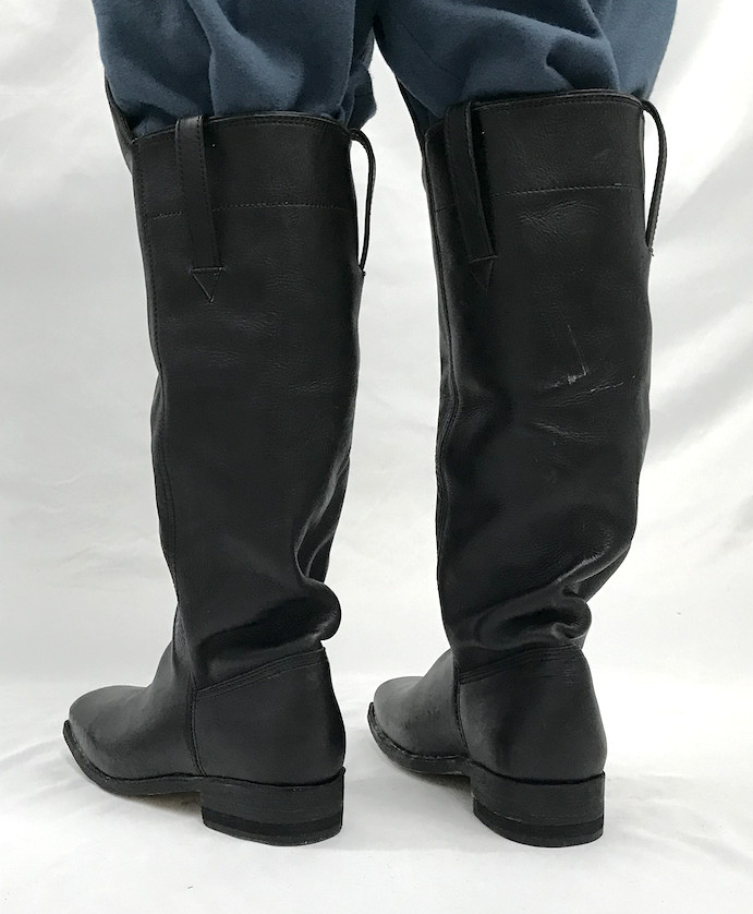 Black Leather Boots with Knee Flap Size 11 - Civil War