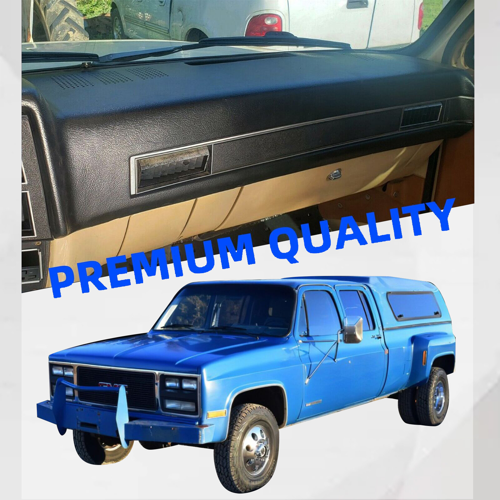 BLK Dash Cover Cap FOR 1981-87 Chevy GMC Full Size Pickup 1981-91 Chevy GMC SUV