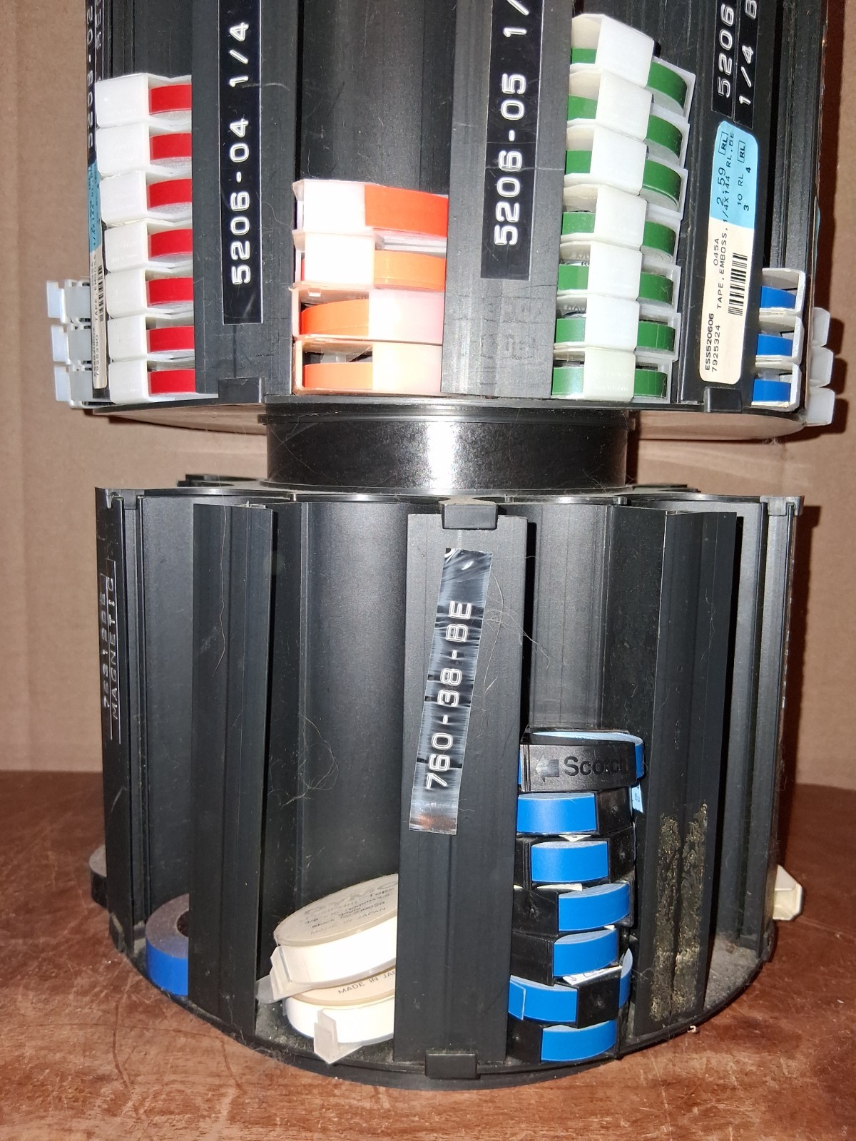 Vintage Lot of Scotch Dymo Label Maker Tape Rolls Store Display Dispenser Sign