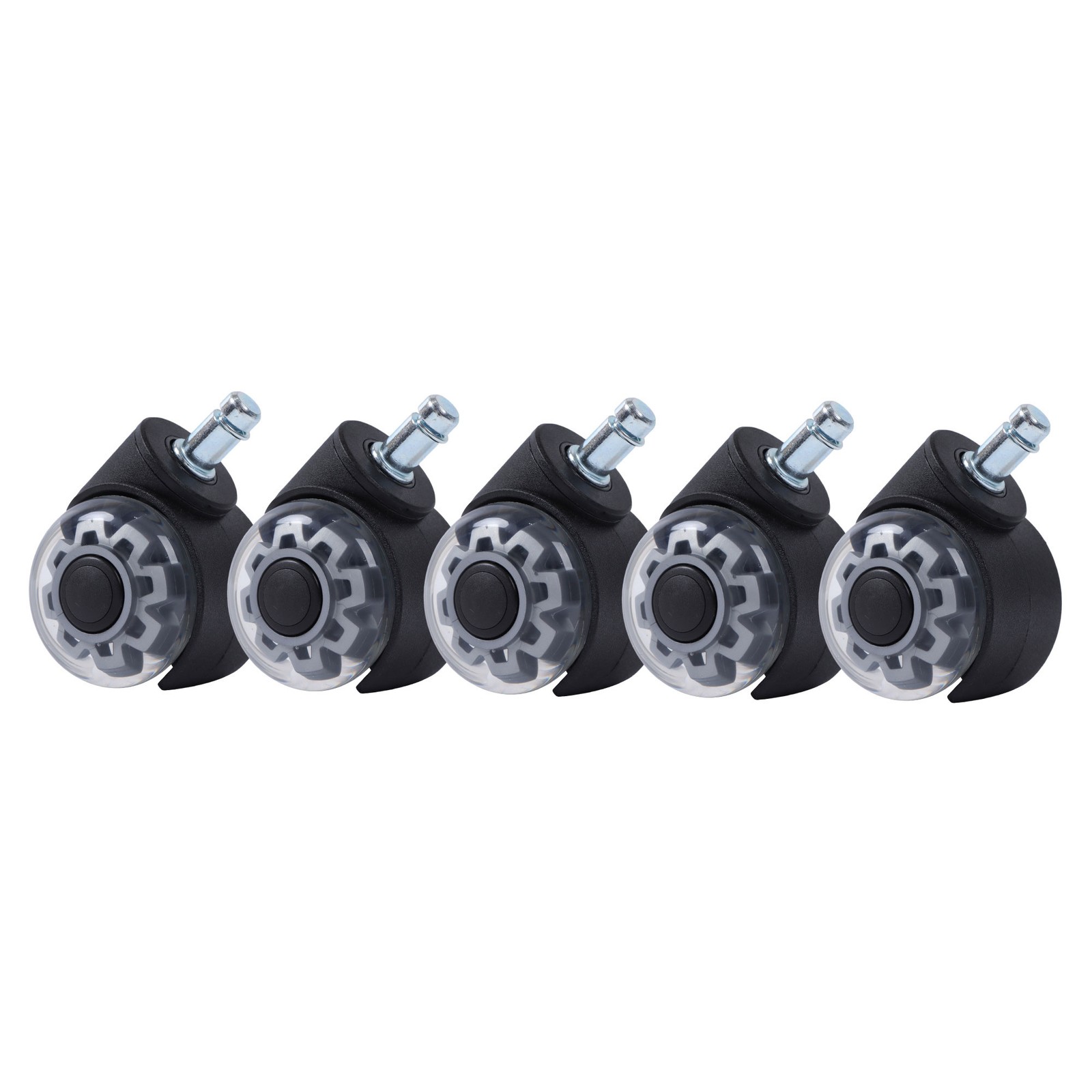 5 Pack Office Chair Wheels Replacement Rubber Chair Casters 360° Swivel 2 Inch