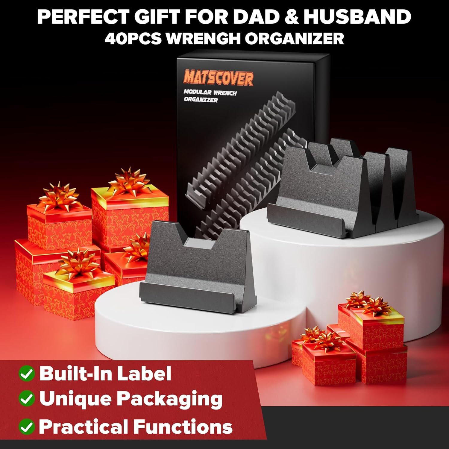 40X Magnetic Modular Wrench Organizer Compact Tool Storage Slots hold Tools SAE