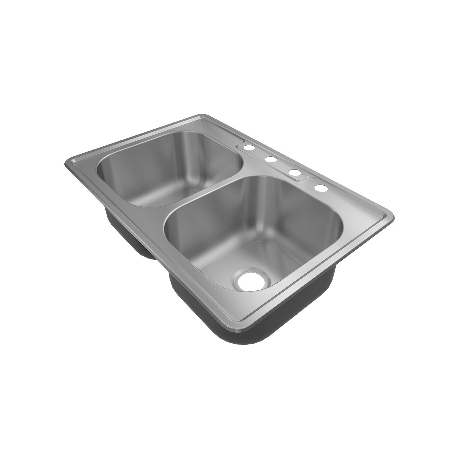 Sinber 33" Drop in Double Bowl Kitchen Sink with 304 Stainless Steel MT3322DE