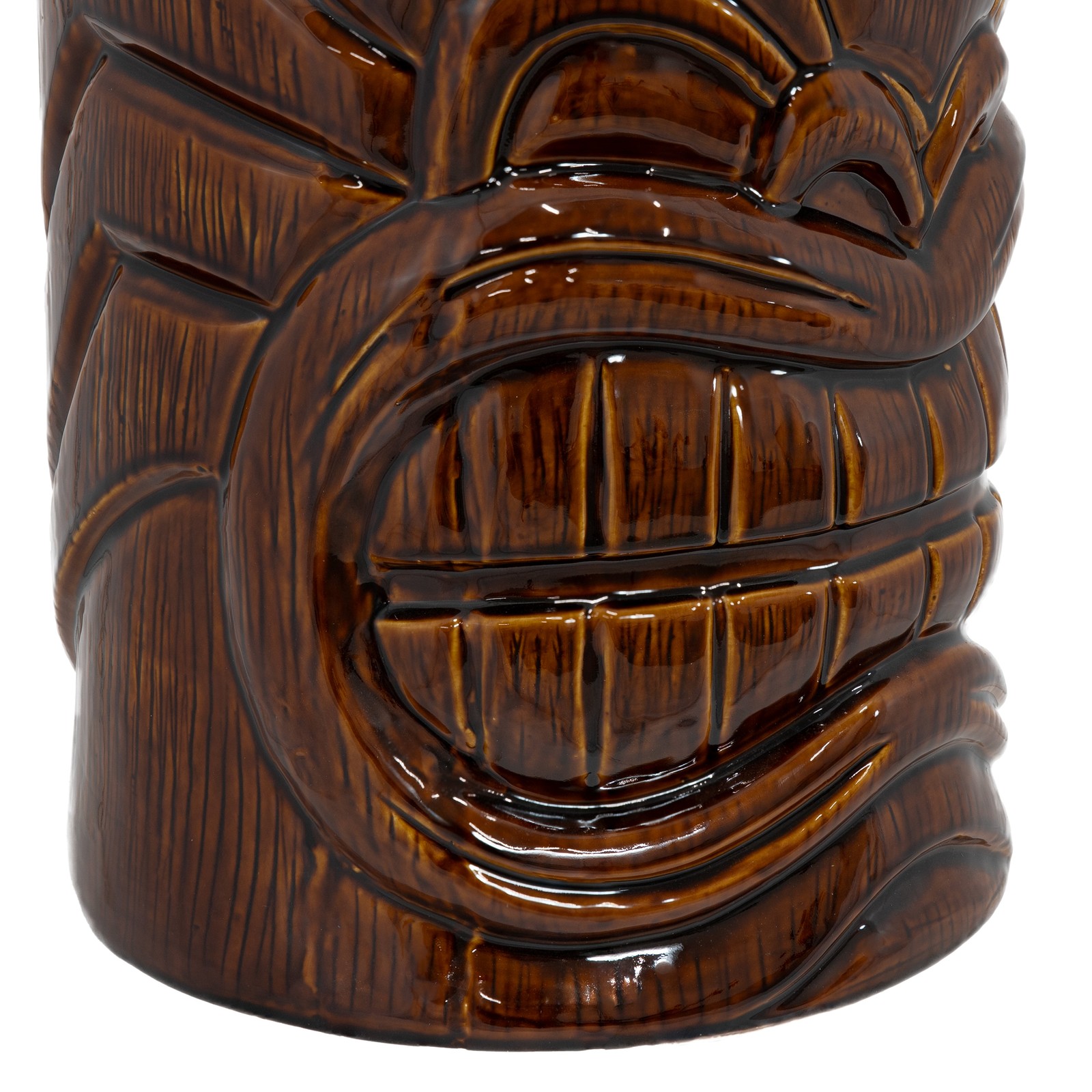 Wood-Look Tiki Head Ceramic Garden Stool - 17” by Sunnydaze