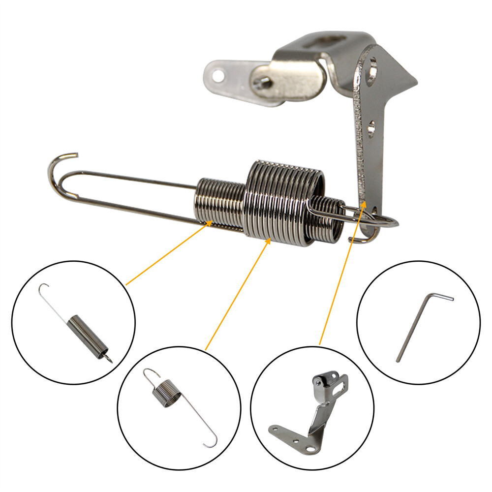 Floor Mount Gas Pedal + 24" SS Throttle Cable & Bracket Spring Set Street Rod