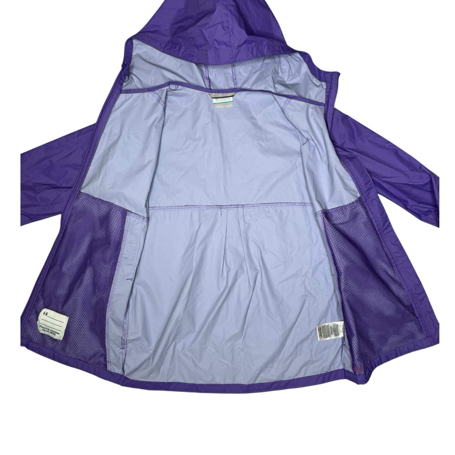 Columbia Girls Switchback II Rain Jacket L 14/16 Hooded Waterproof Windbreaker
