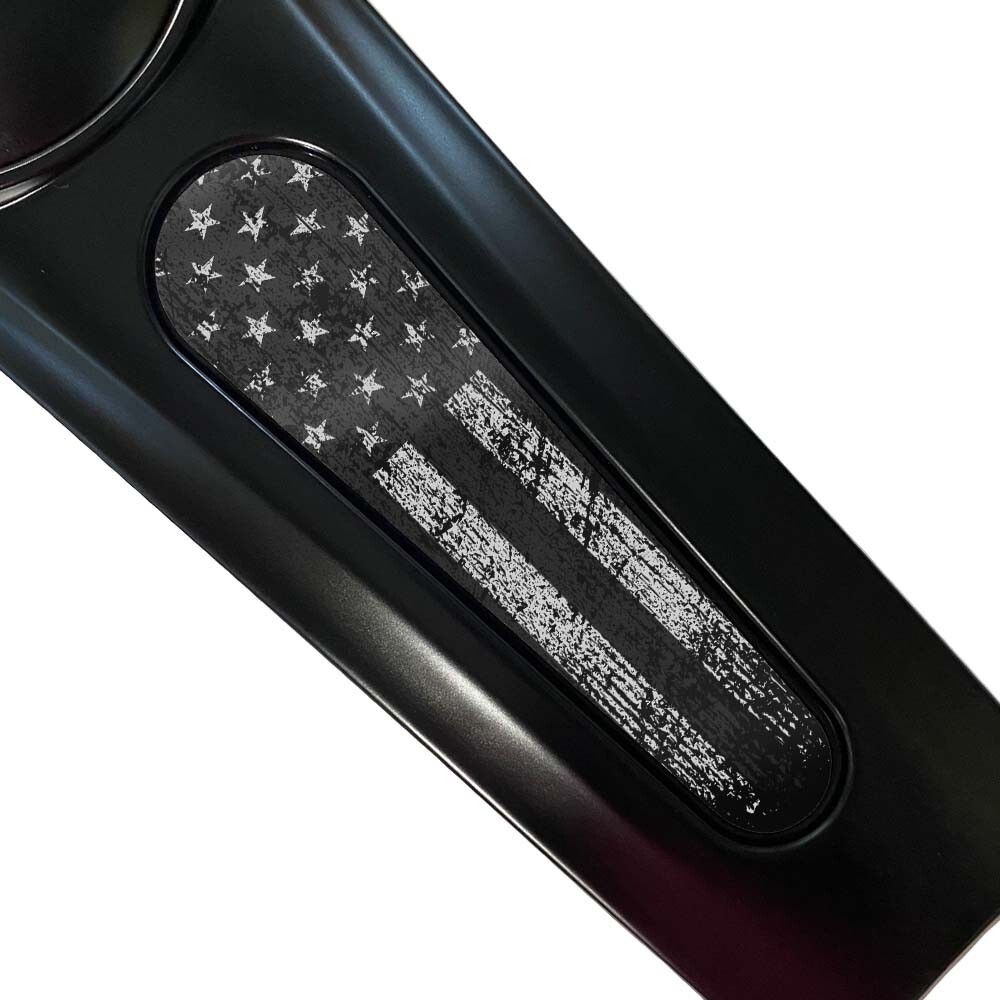 BLACK WHITE USA FLAG | Dash Panel Insert Fits Harley 08 + TOURING FLHX 10+ FLTRX