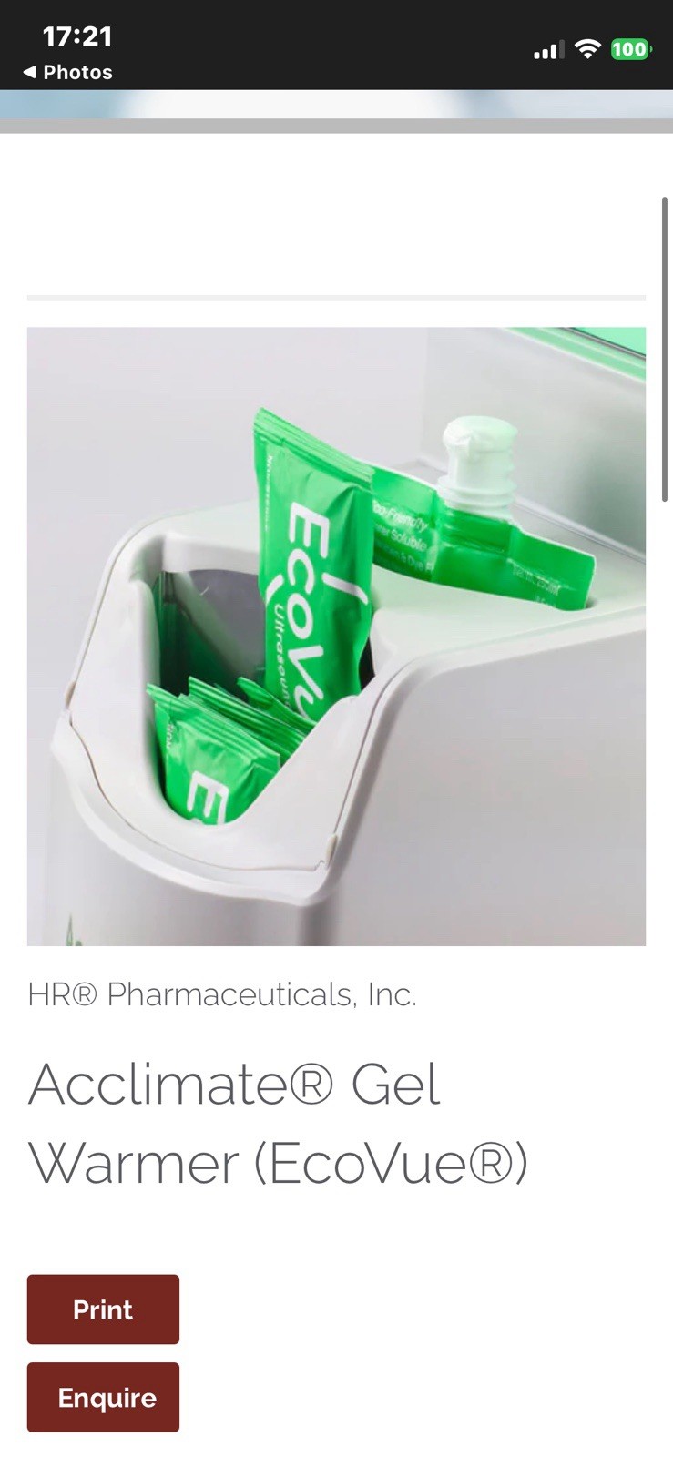 Acclimate Gel Warmer for EcoVue