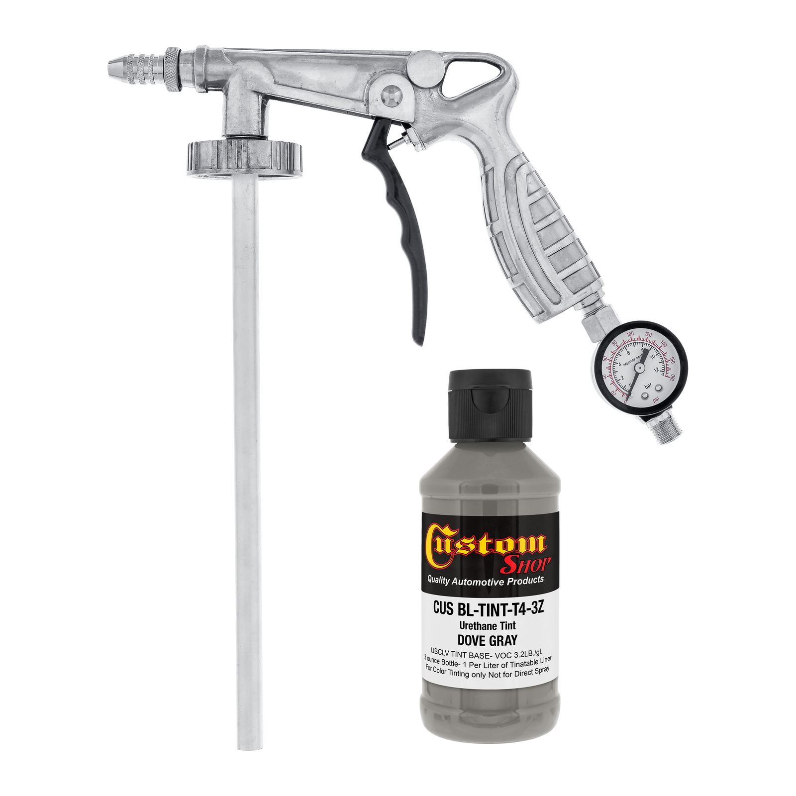 Raptor Dove Gray Urethane Spray-On Truck Bed Liner Spray Gun, 4 Liters