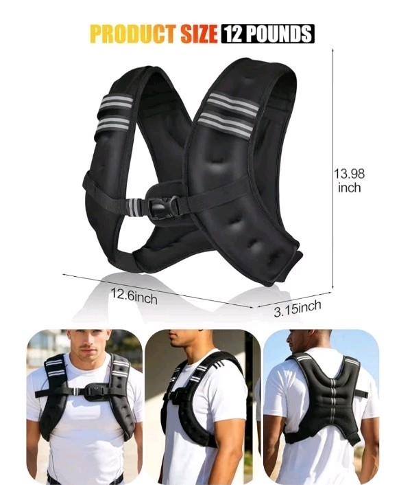 Henkelion Weighted Vest 12 lbs Weight Vest for Men Women Kids Weights Included