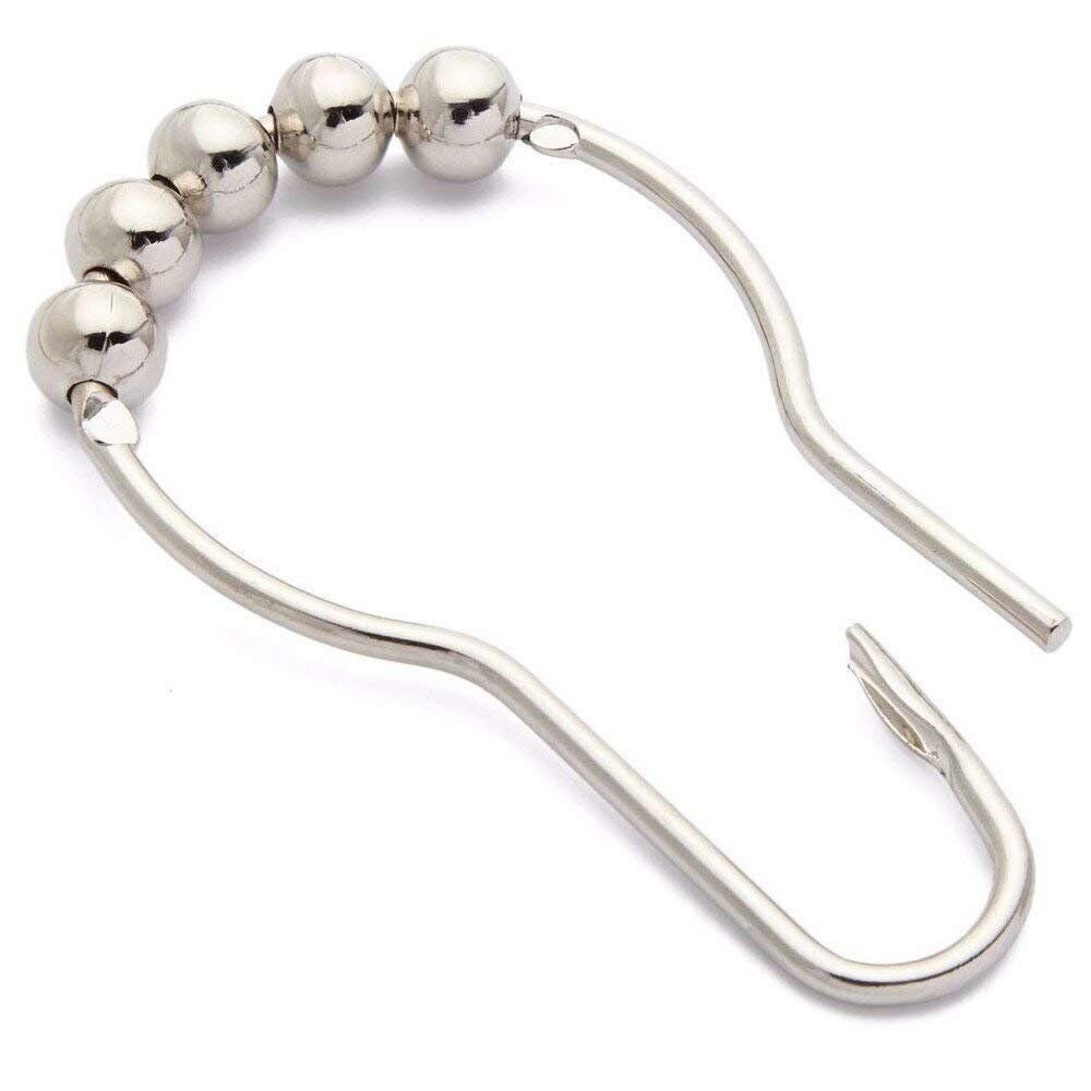 Shower Curtain Hooks Rings Stainless Steel Set of 12 Polished New