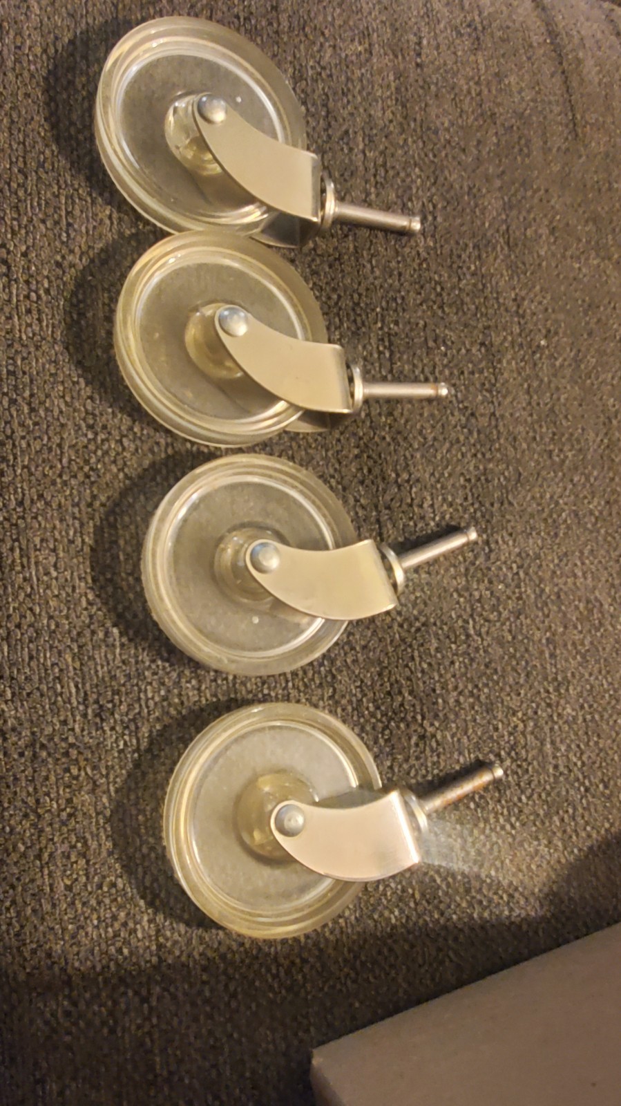 Vintage 3" MCM Clear Caster Wheels - Set of 4