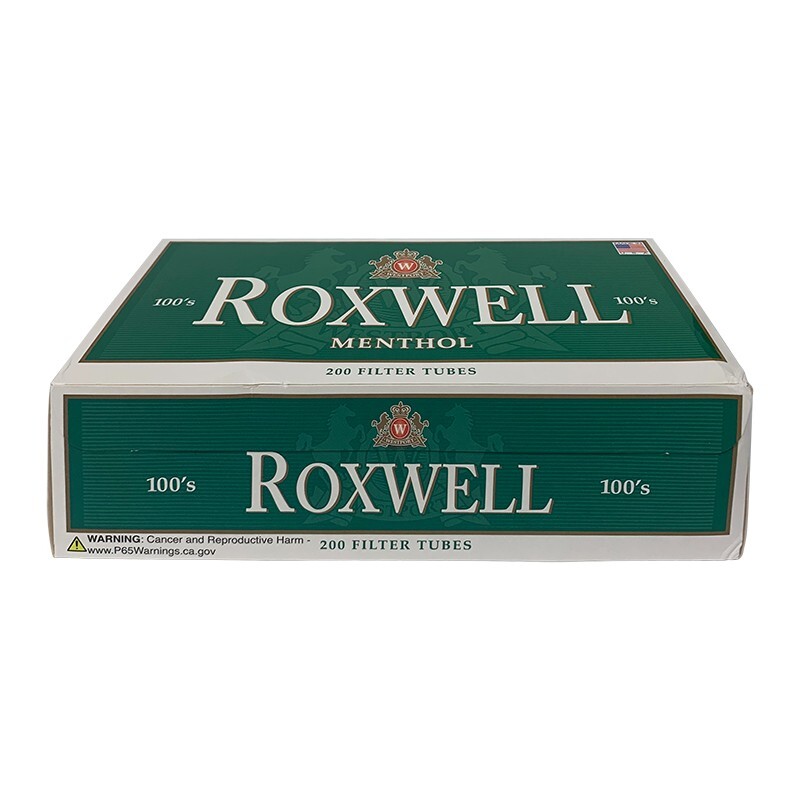 Roxwell Green Menthol Cigarette Tubes 100mm Size Pre-Roll Tubes 5 Pack of 200 Ct