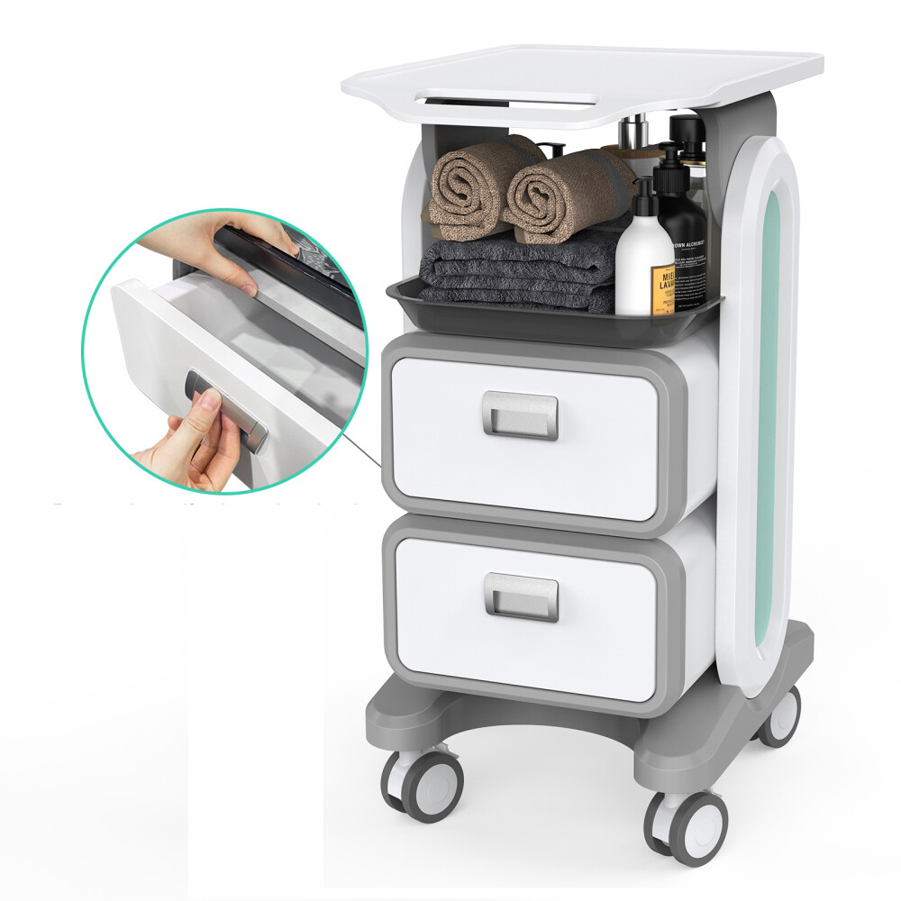 Mobile Medical Trolley, Ultrasound Imaging Scanner Vehicle Beauty Storage Cart