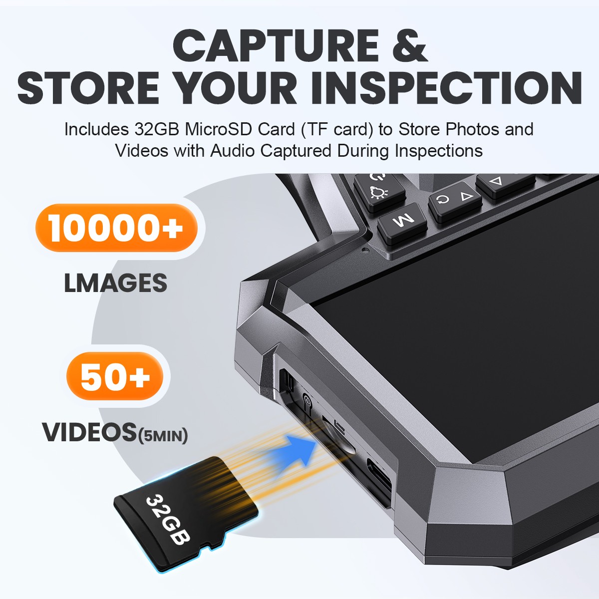 4.3" 3.9mm 3.7V/2600A Battery Articulating Borescope Inspection Camera Endoscope