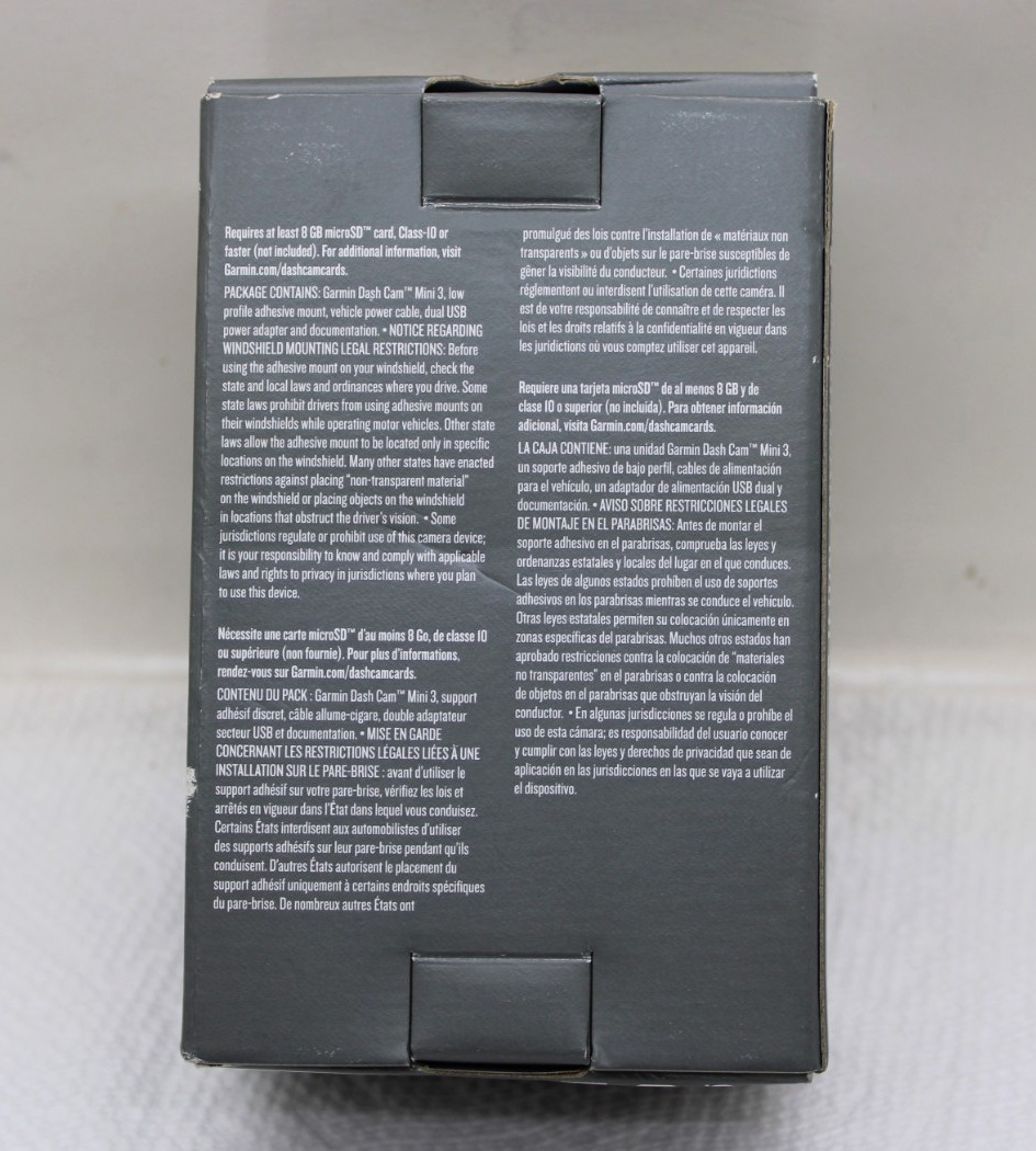 Garmin Dash Cam Mini 3 1080p Recorder 140 Degree Field of View 010-02899-00
