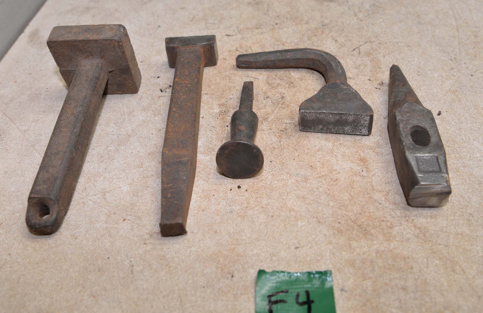 5 blacksmith tools Champion hammer stake anvil hardy metal working tool lot F4