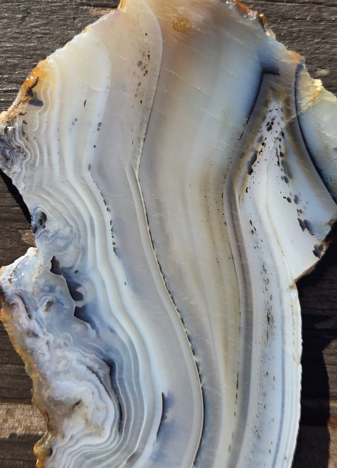 3 Moroccan Agate Matching Slabs From The Same Piece Haunting Banding Patterns