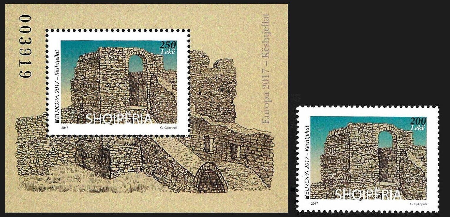 ALBANIA 2017 "Europe 2017 - Castles" - Block & set MNH Rare