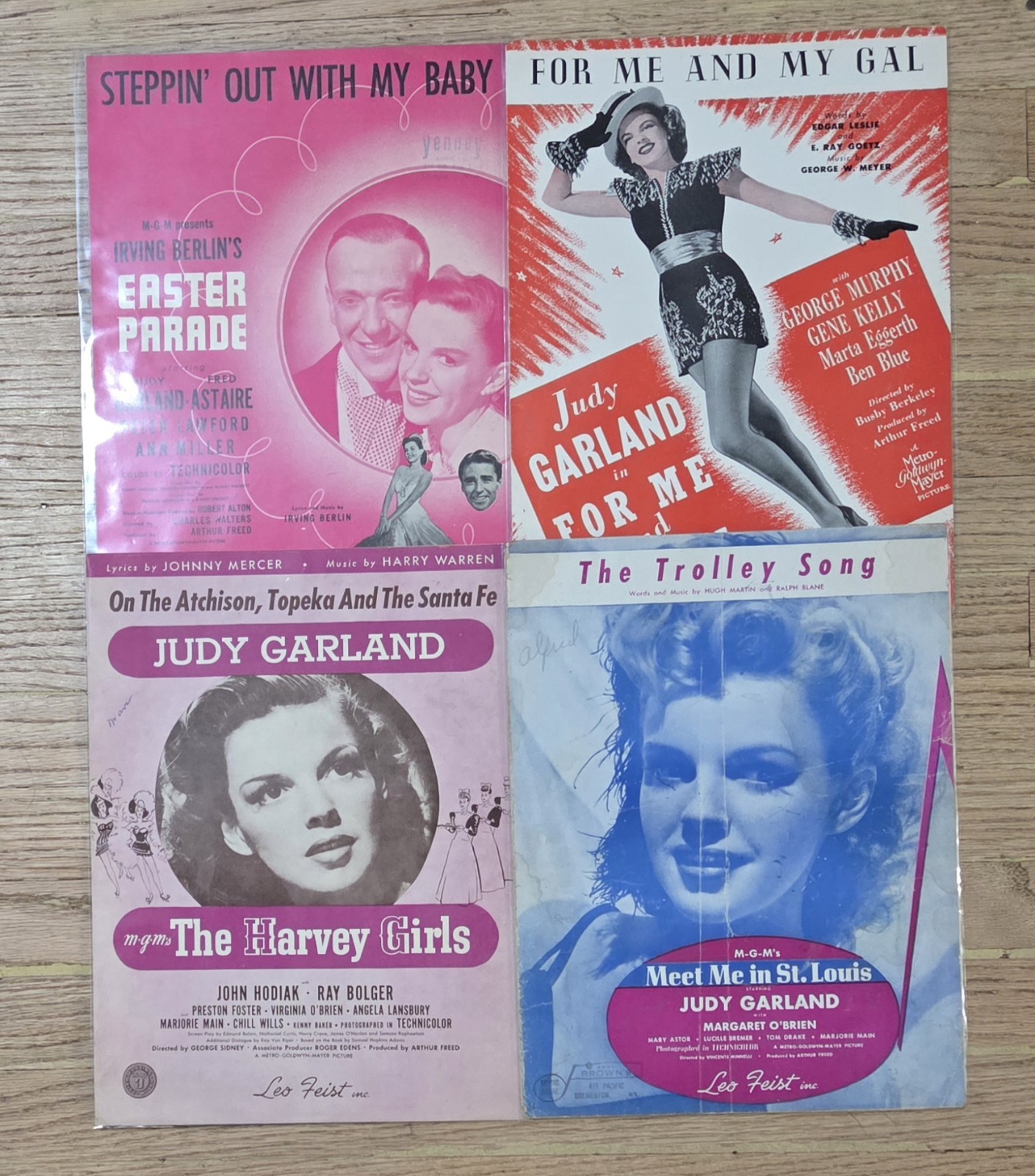 (4) Vintage Judy Garland Music Sheets Lot
