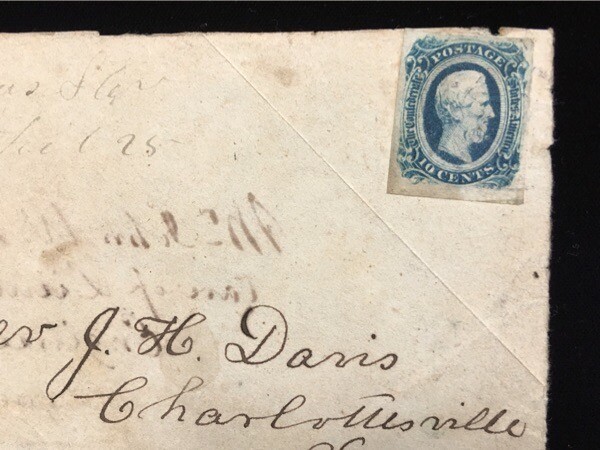 VA CHARLOTTESVILLE 1864 CONFEDERATE TURNED COVER CSA #12F RARE ON COVER