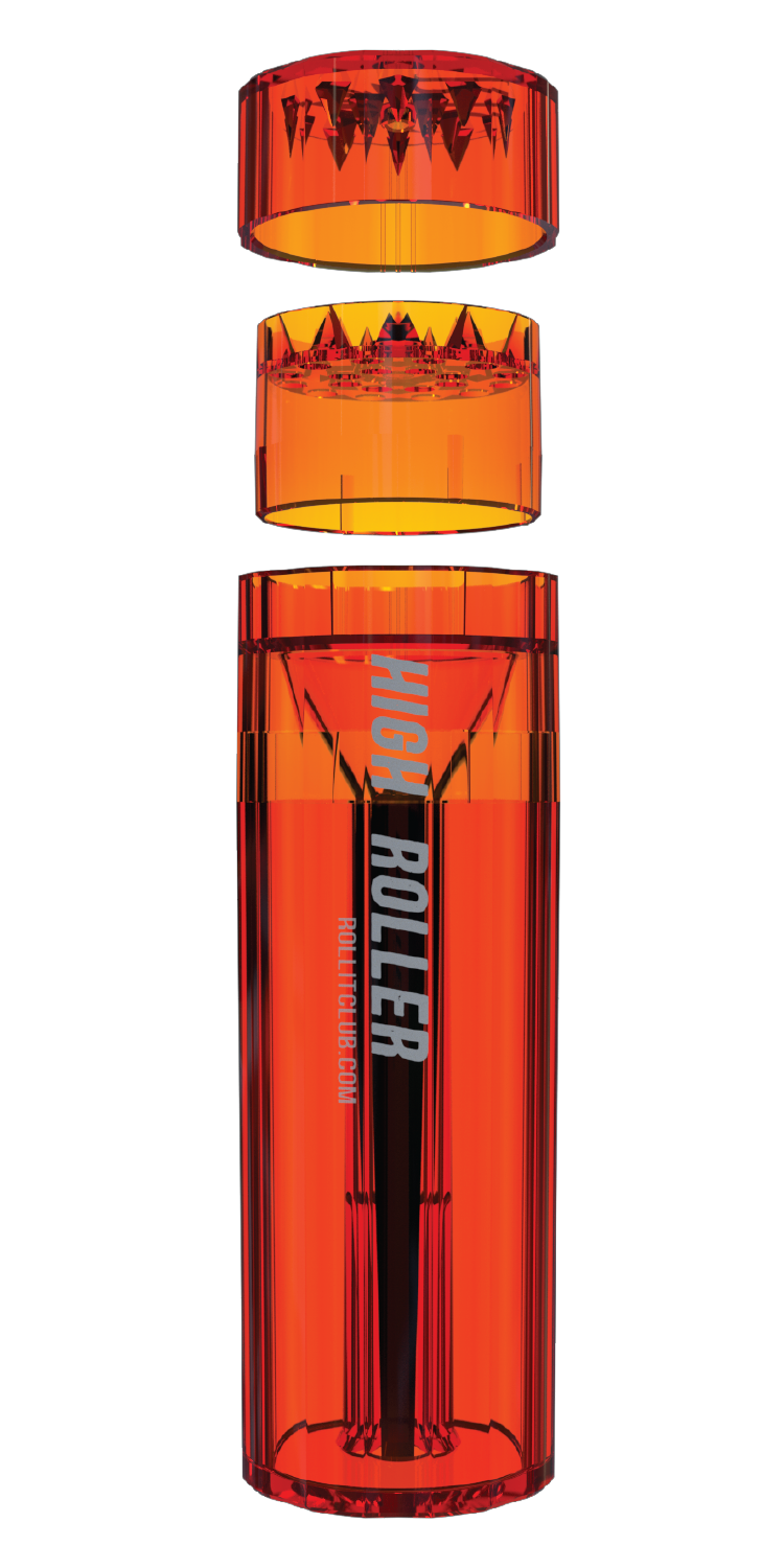 CLEAR HIGHROLLER Herb Grinder & Cone Loader | Portable Pre Roll Cone Filler | RD