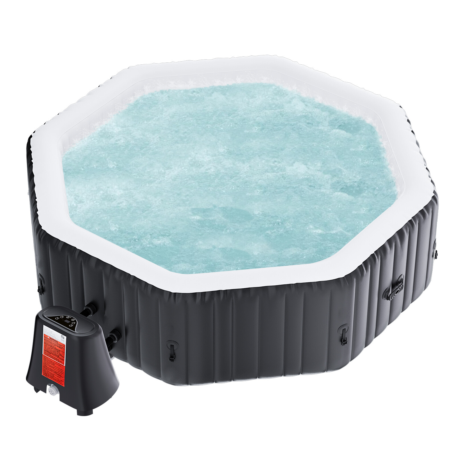NAIZEA 6 Person Inflatable Hot Tub 75x75x25 Spa with 130 Soothing Jets and Cover