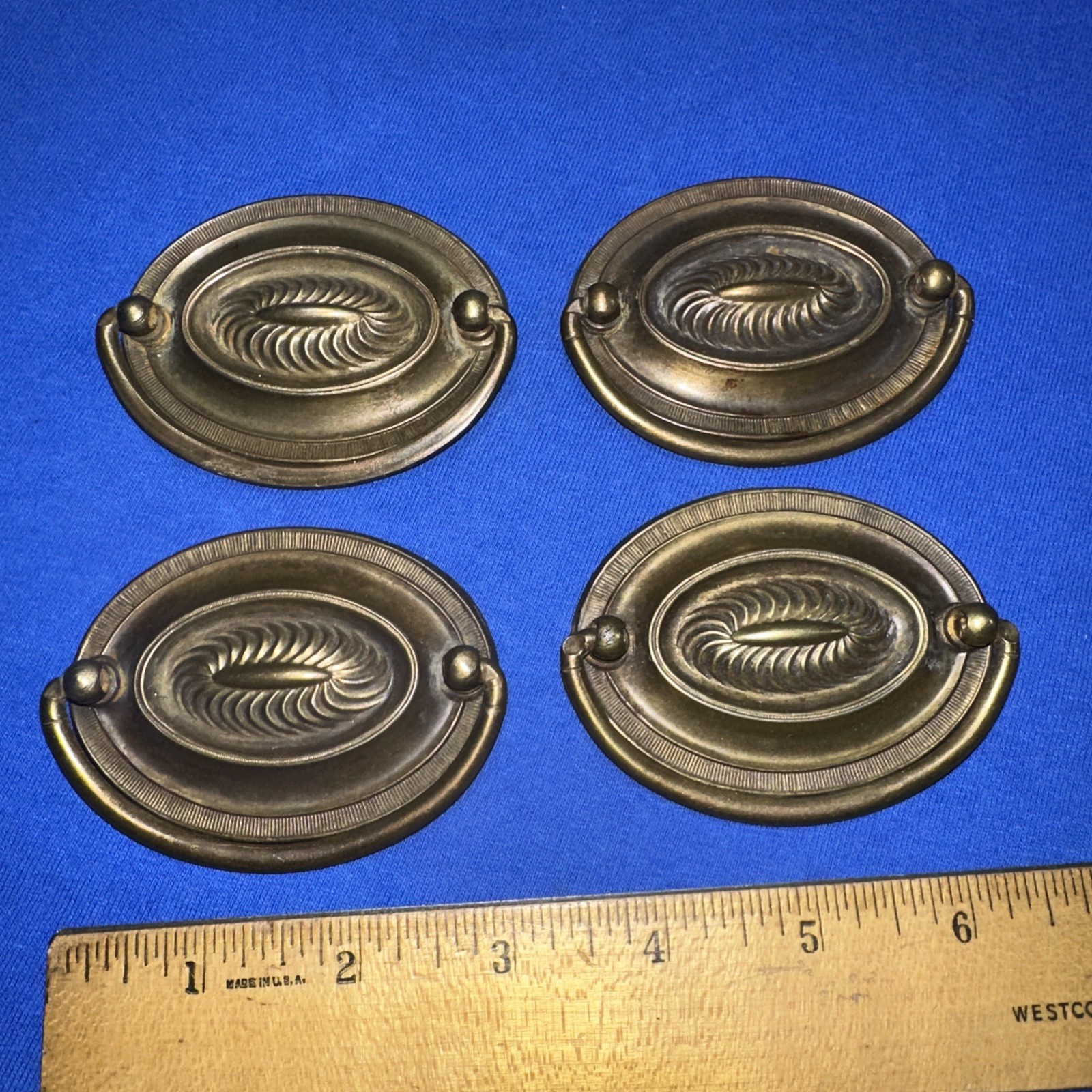 4 Vintage Drop Handle Drawer/Door Cabinet Pulls Elegant Design! 2.5 inch Hole