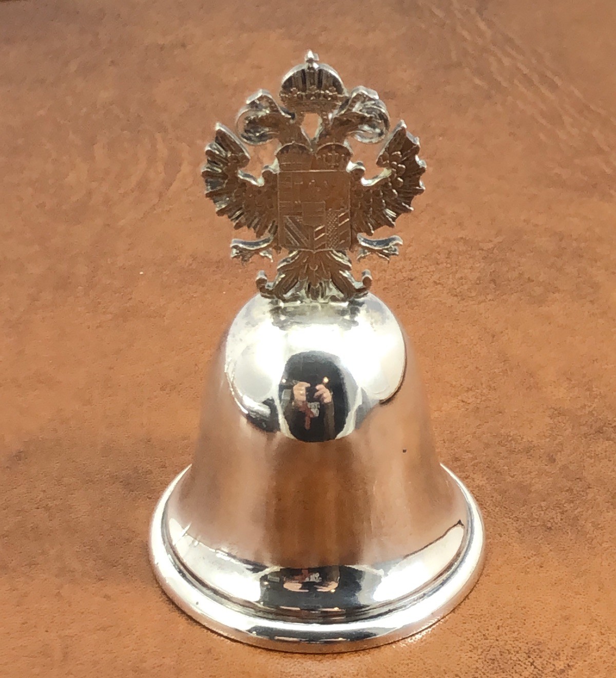 Vintage Austrian 835 Silver Double Headed Eagle Dinner Table Bell 52g