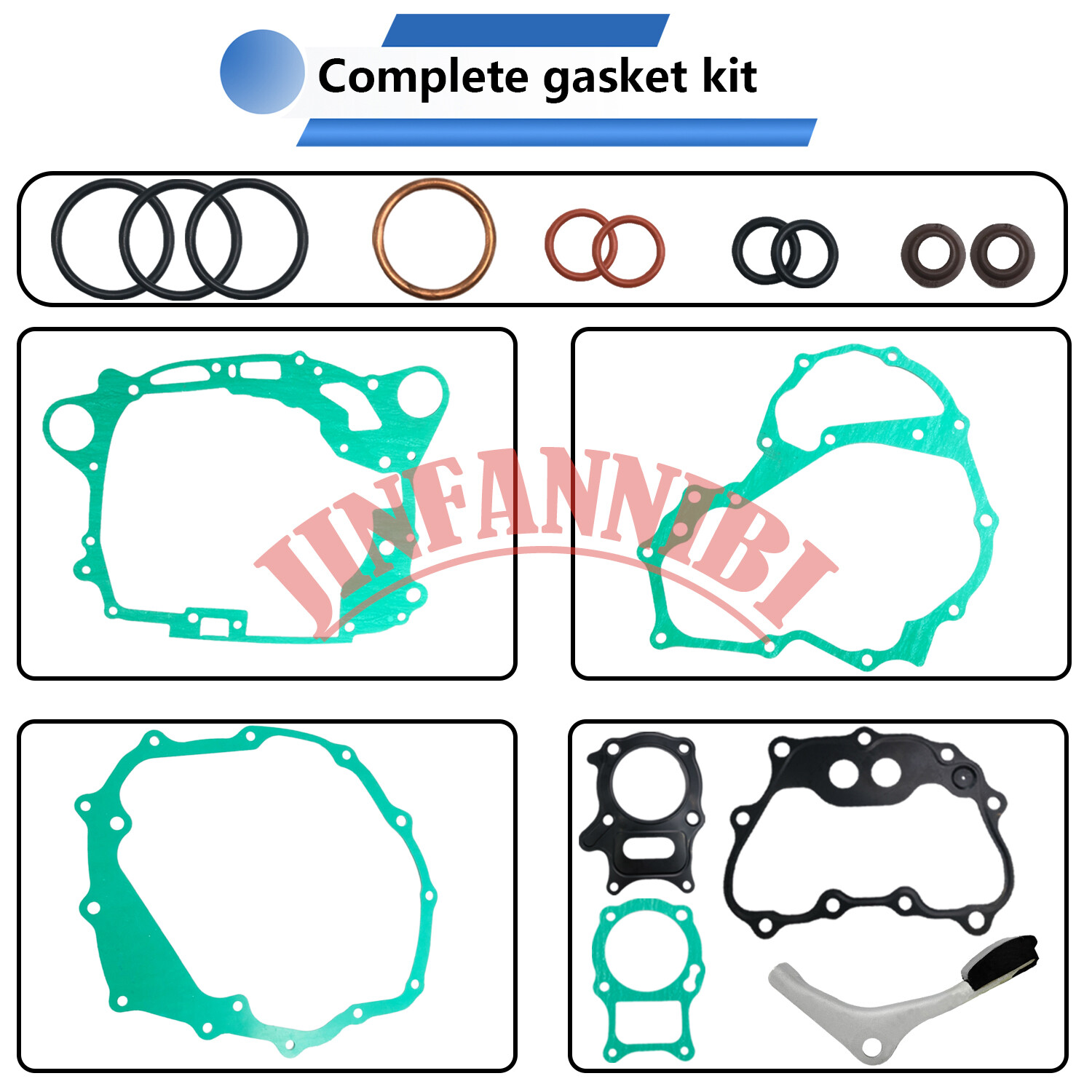 Cylinder Piston Ring Tensioner Gasket Top End Rebuild Kit for Honda Recon 250