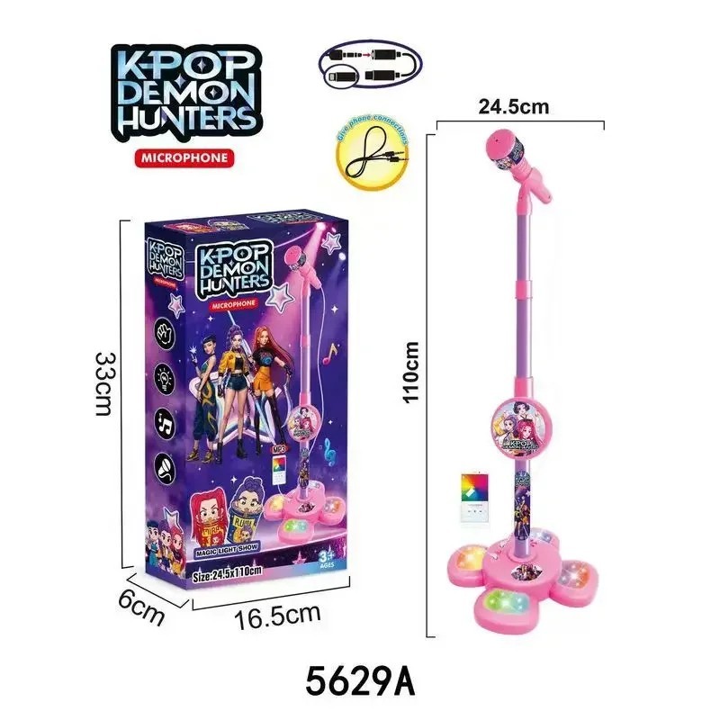 Stand Up Microphone Kids Child Microphone Demon Hunters Music Light-Up Sing