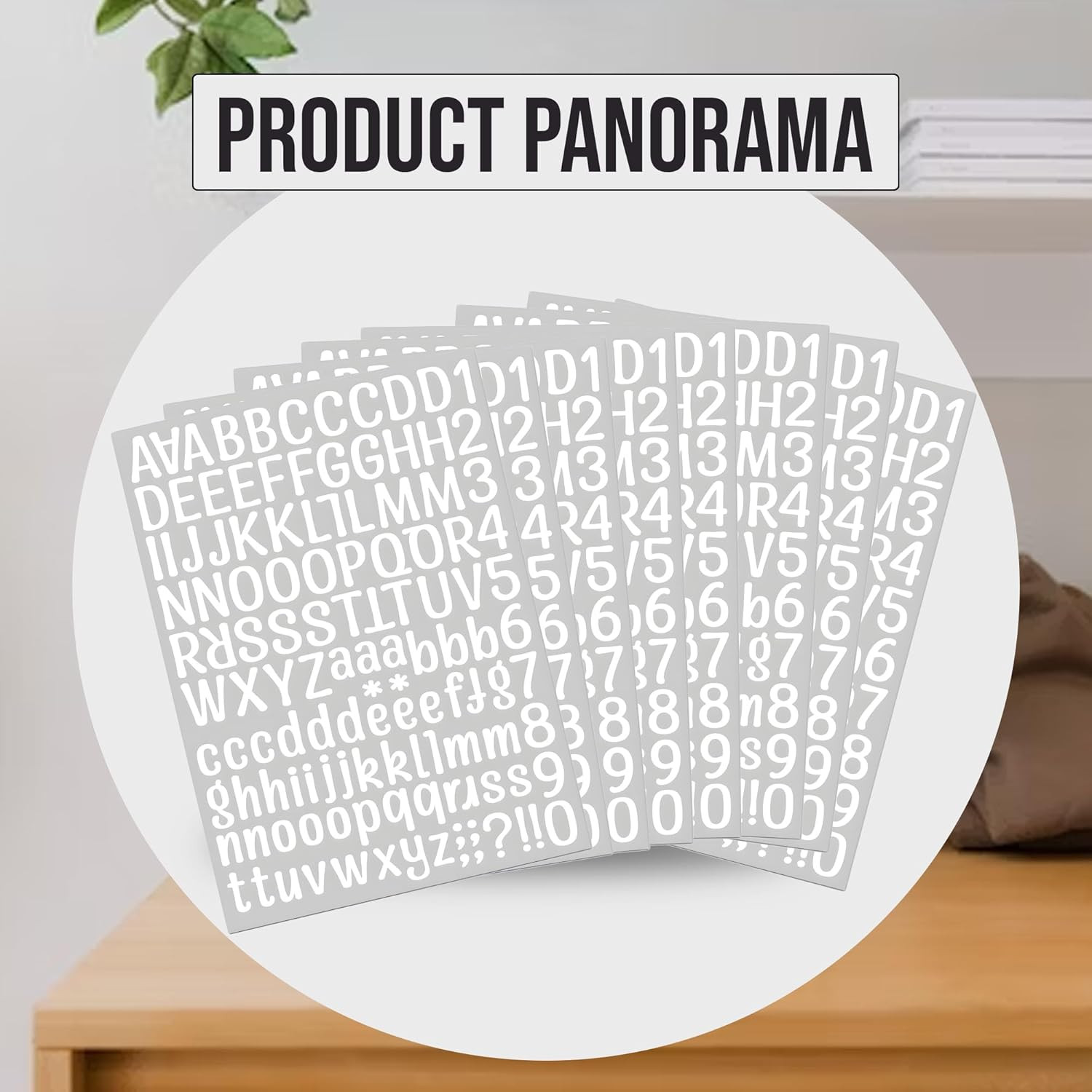 1260 pcs 10 Sheets Self Adhesive Vinyl Letters Numbers Kit, White Mailbox Number