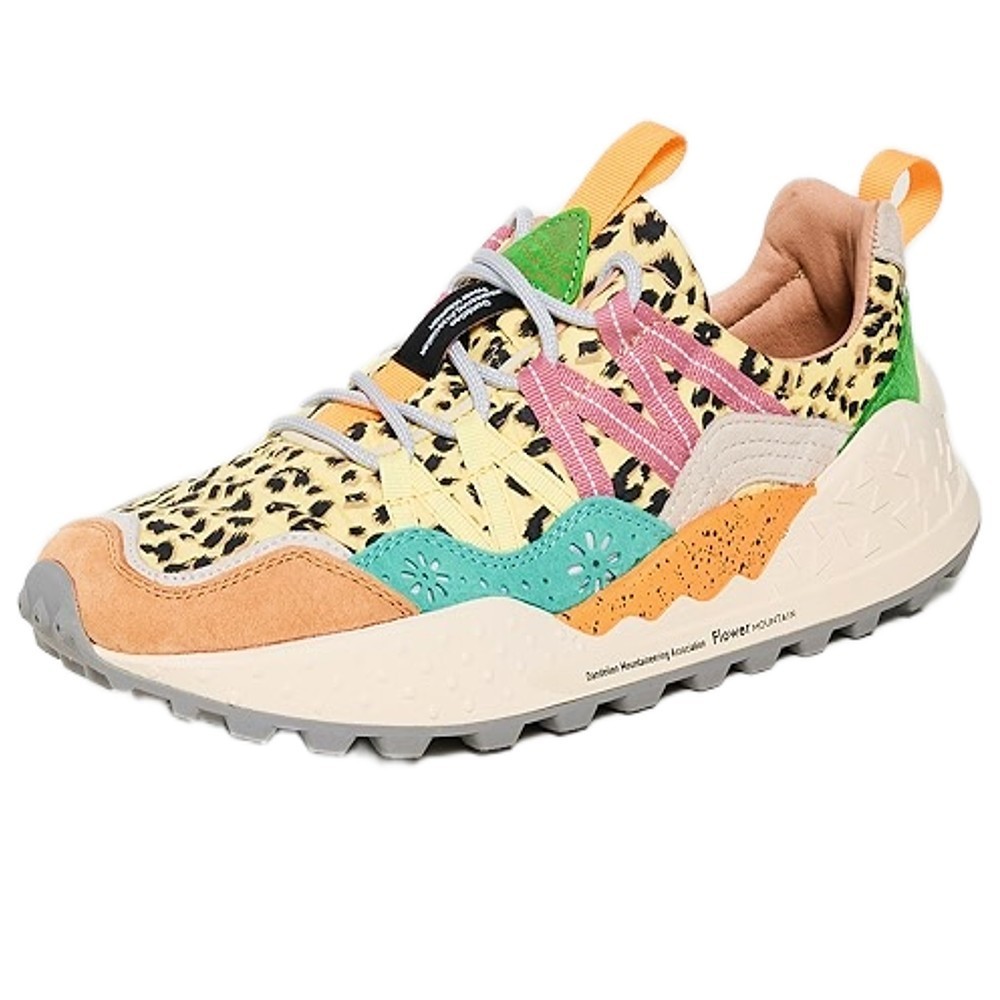 Flower Mountain Washi Women’s Sneakers – Suede Nylon Print Pink Multicolor Casua