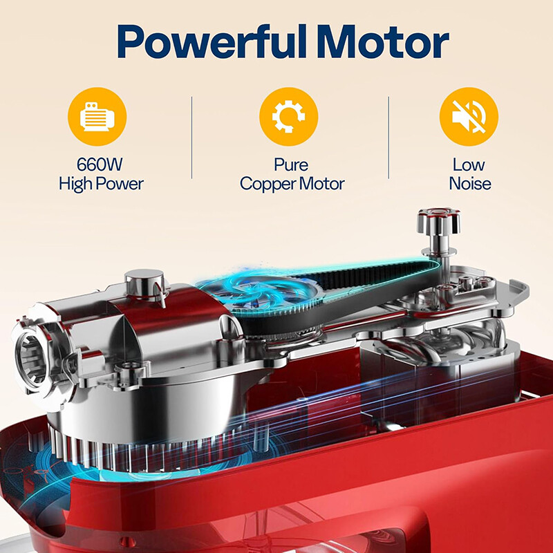 Stand Mixer 6Speed 7.5Qt 9-in-1 w/ Fermentation Timer Meat Grinder Juicer Slicer