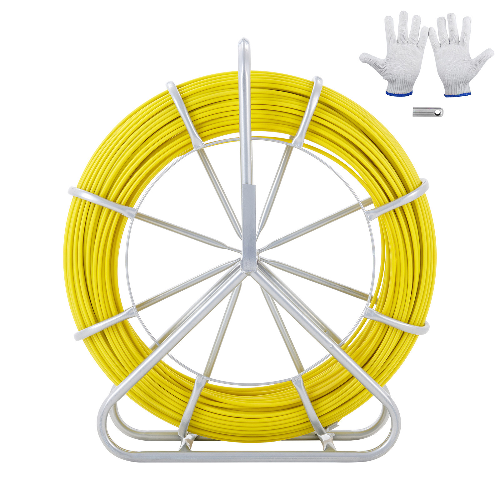 Fish Tape Puller Fiberglass 425 ft 1/4 inch Wire Cable Running Duct Rodder