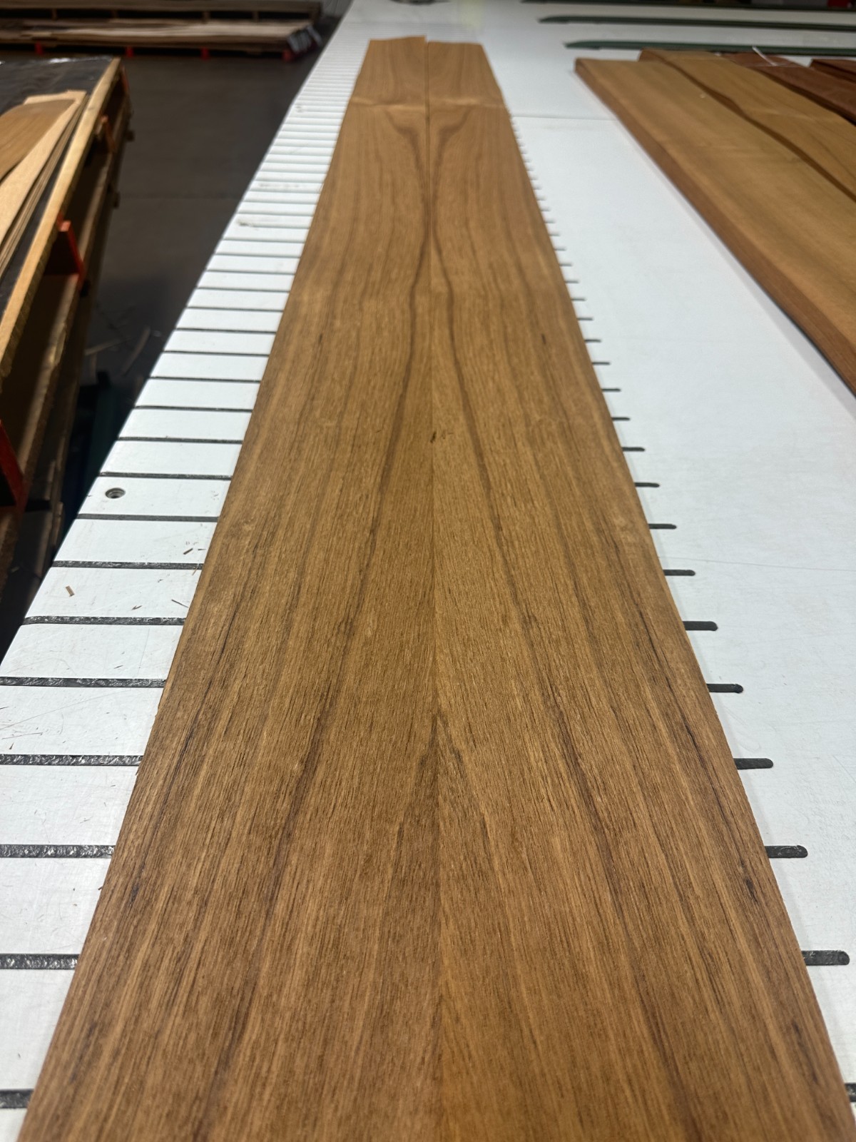 Teak Raw Wood Veneer 2 sheets 97" x 5.5'' 917Q