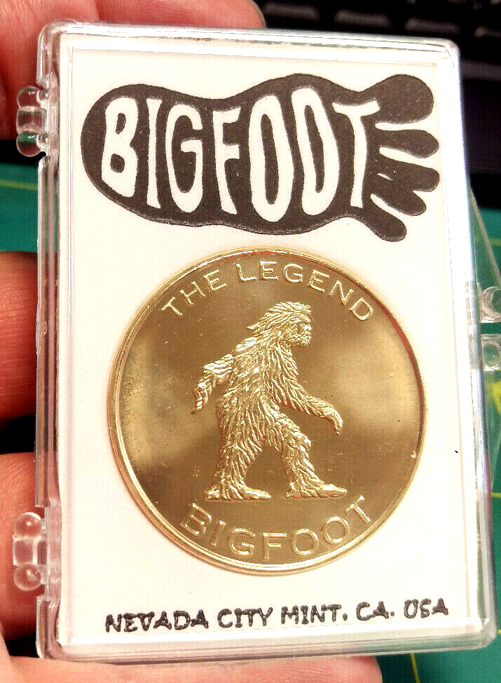 Bigfoot The Legend Souvenir Brass Coin token w/ Sasquatch & other names on back