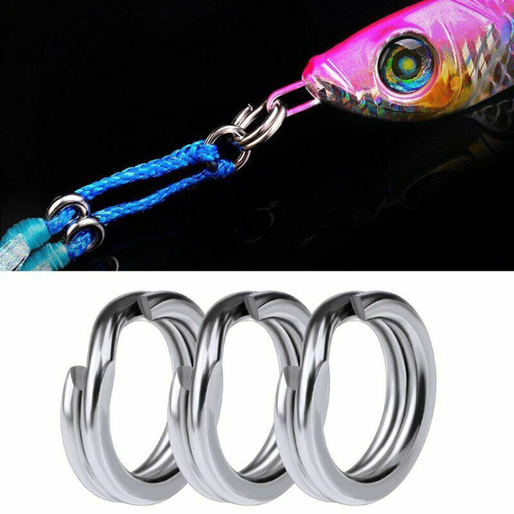 25/50/100 PCS Stainless Steel Heavy Duty Fishing Split Rings Big Game Saltwater