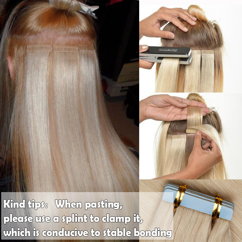 60PCS Tape-In Russian Remy Thick Human Hair Extensions Skin Weft Straight 150g F