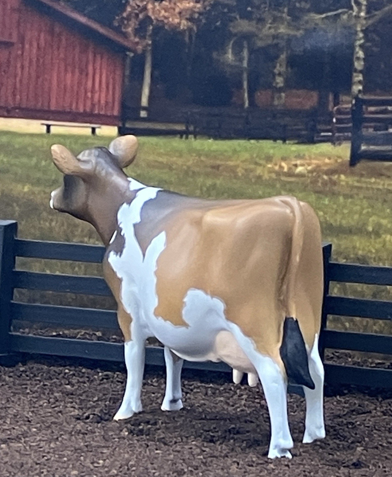 Custom CM Breyer TSC 1:20 Ornament Spot Jersey Holstein Figurine Model Dairy Cow