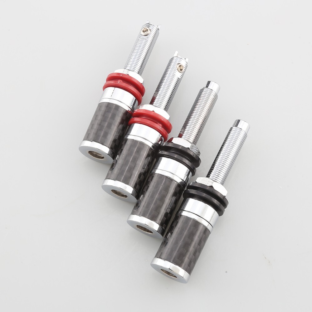 4Pcs Copper Long Amplifier Speaker Banana Female Terminal Binding Post Socket