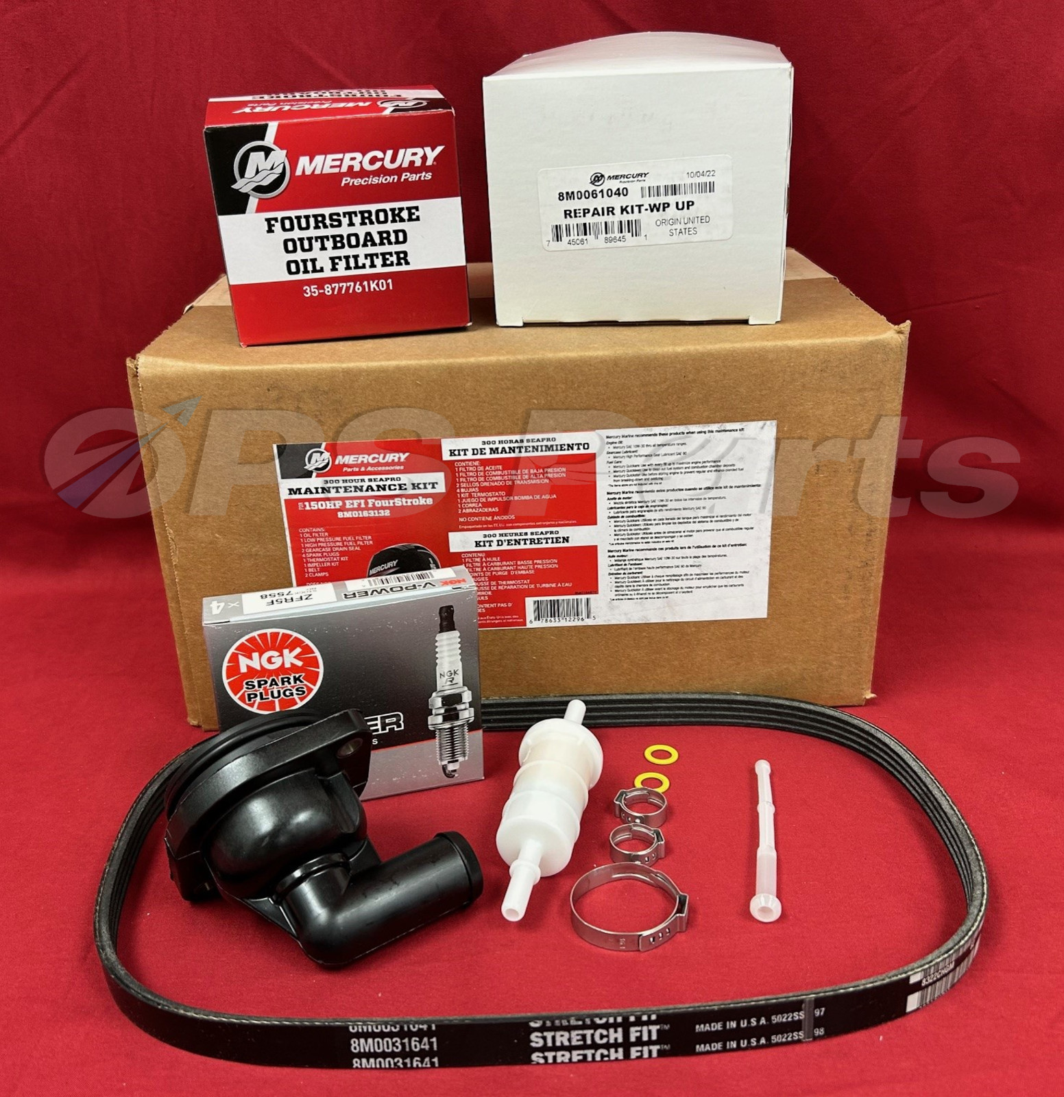 New / OEM Mercury 150 HP EFI 4Stroke 300 Hour Maintenance Kit - Part # 8M0163132