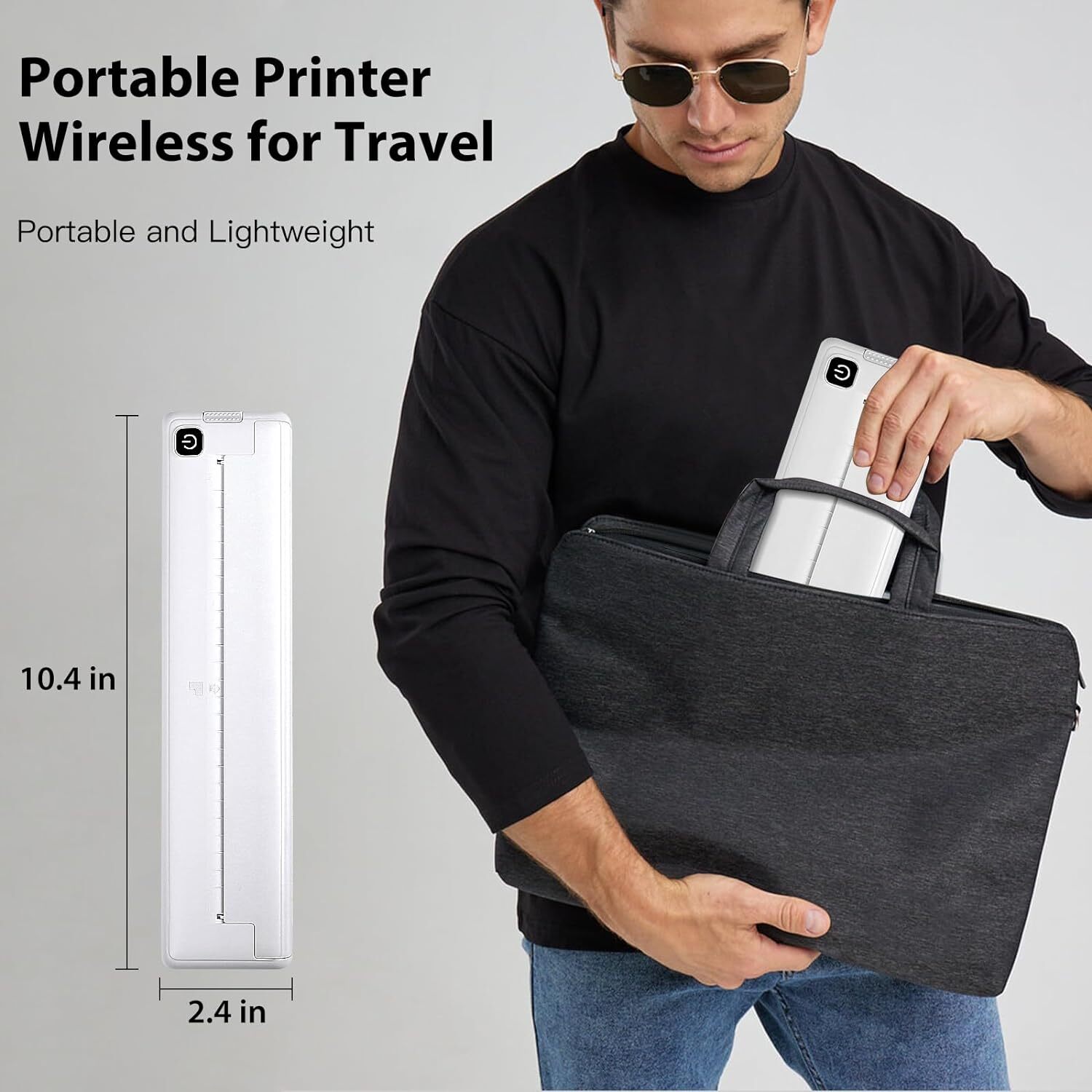 Raycial Portable Printer Wireless for Travel Bluetooth Inkless for Office Home